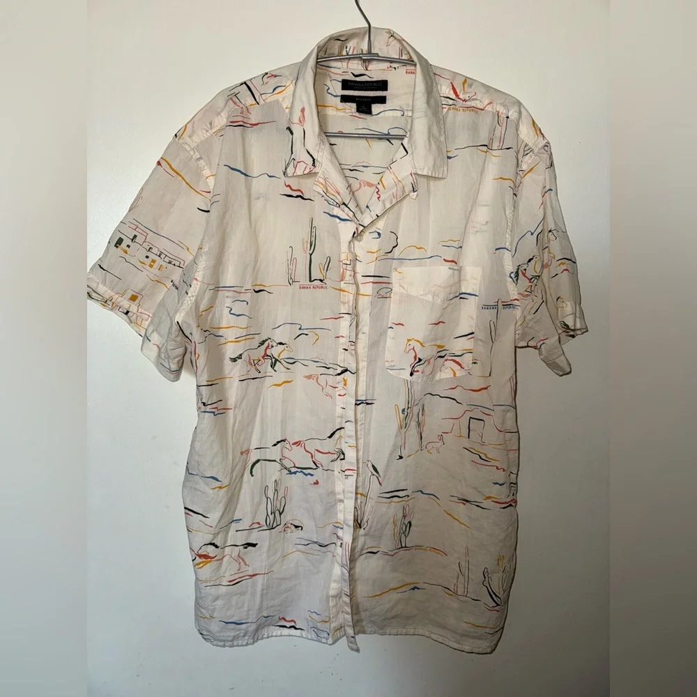 Banana Republic White Casual Button Down Shirt